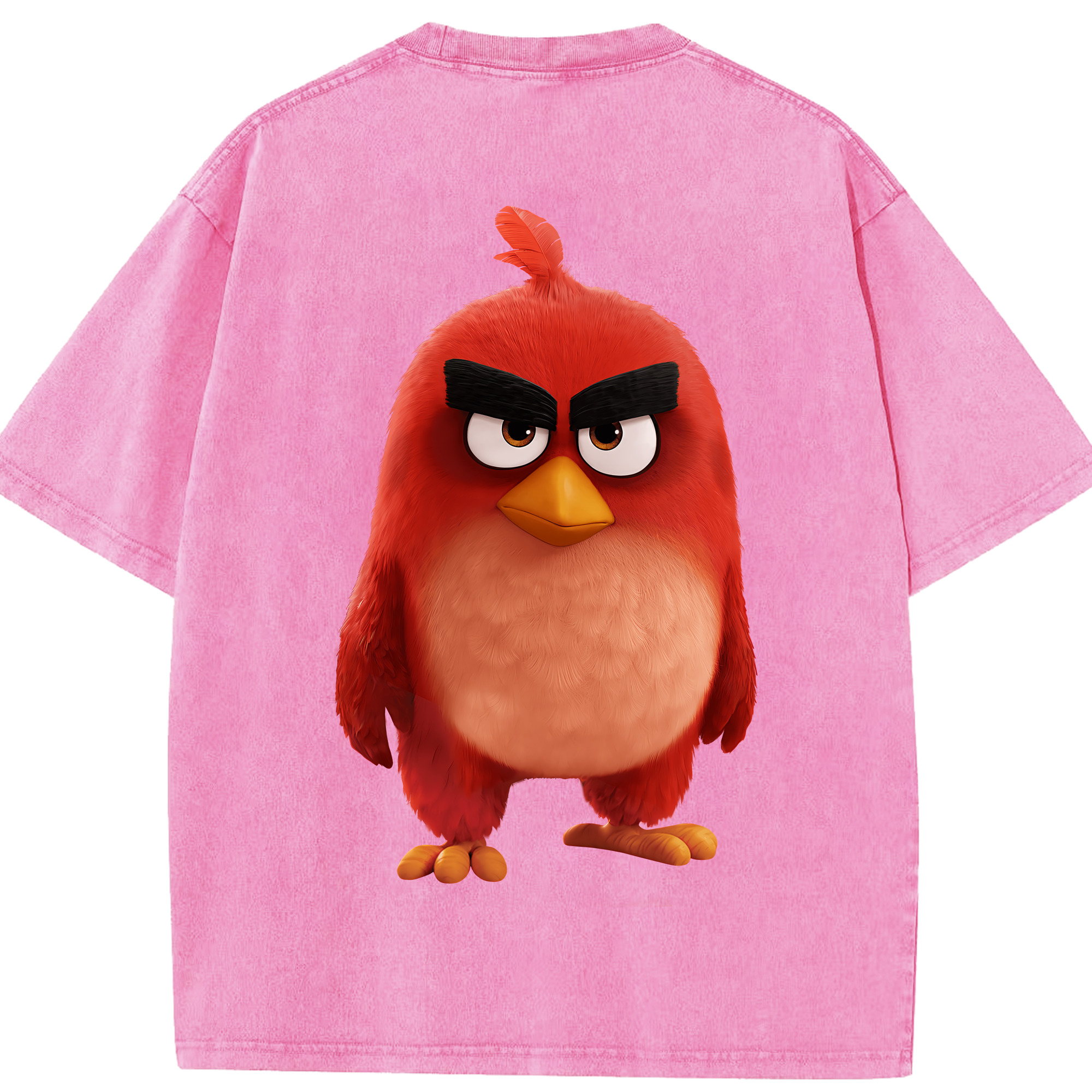 （画像用） Angry Birds アングリーバード 綿100% ヴィンテージ風 半袖Tシャツ（背面プリント）